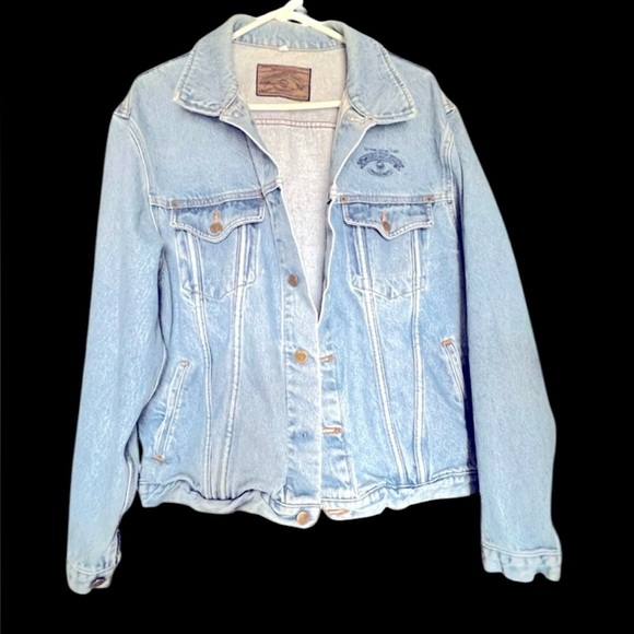 1990's Giorgio Armani Jeans Light Blue Denim Jacket size L  *read* - Picture 1 of 10